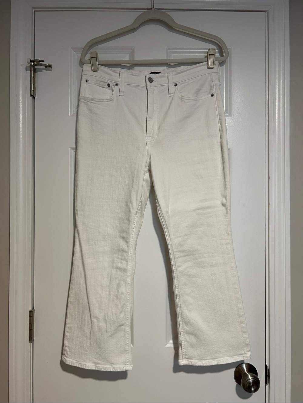 J Crew White High-Rise Flare Crop Jeans Women's 30 Petite